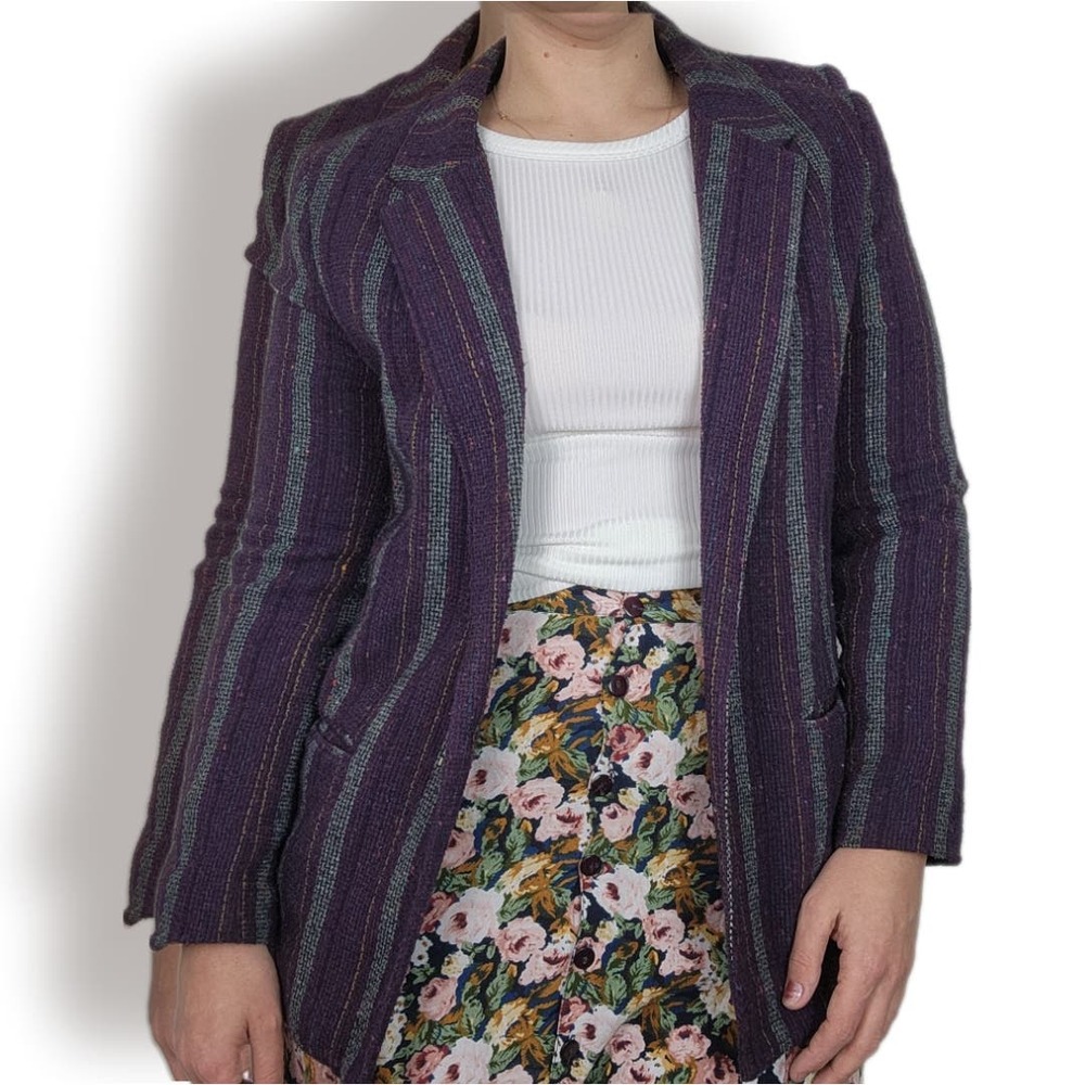 70s Funky Purple Stripe Blazer 10